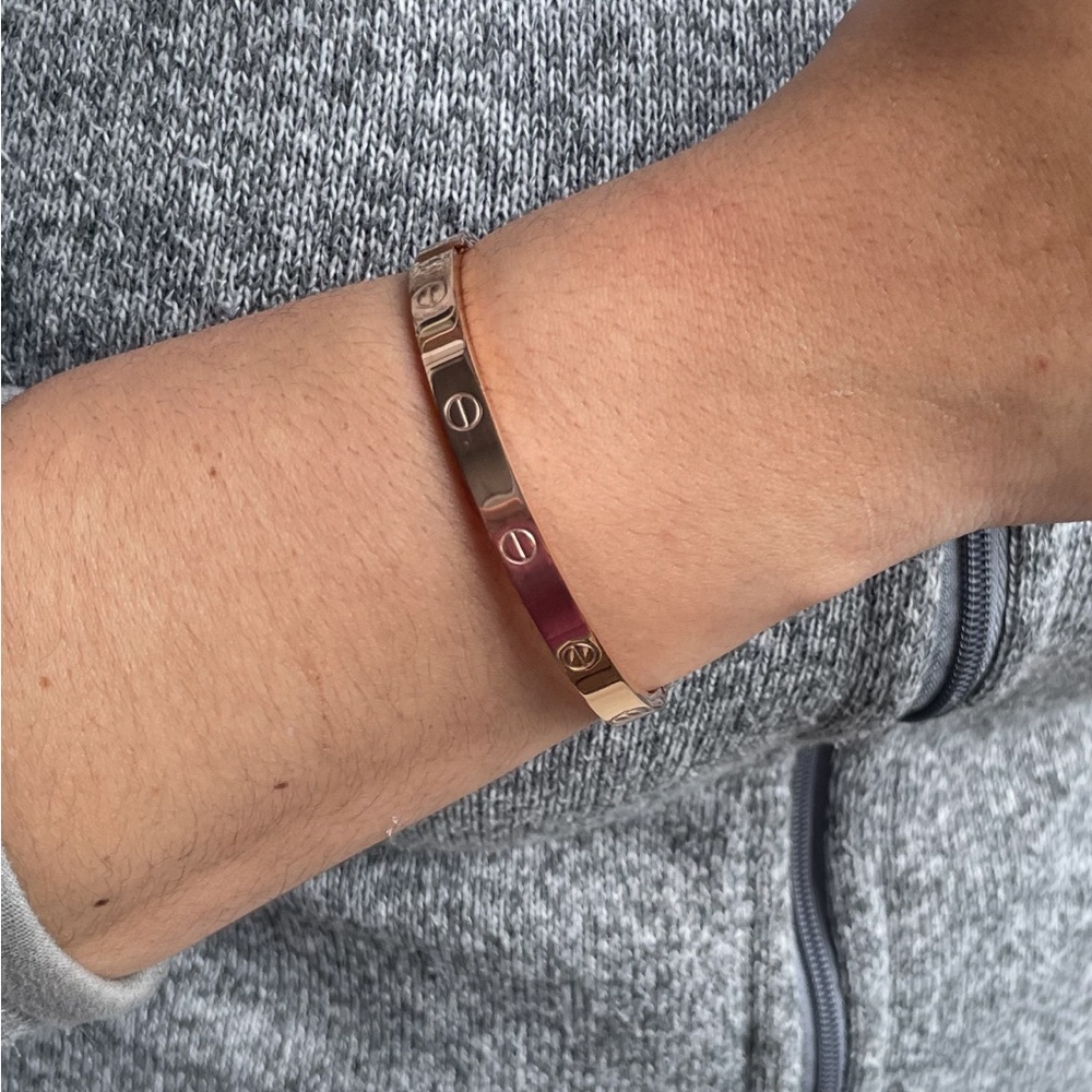 CLASSIC MODEL LOVE ROSE GOLD SCREW BANGLE BRACELET WITH SCREWDRIVER TOOL